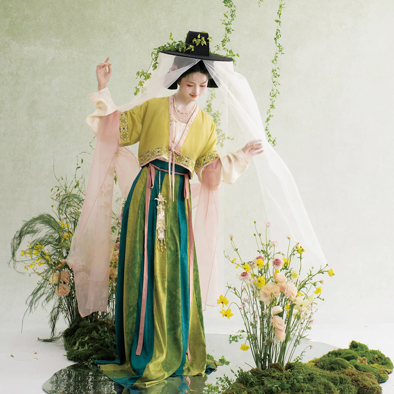 Traditional-Tang-Dynasty-Hanfu-Set-Everyday-Spring-Women-Attire-1 Traditional Tang Dynasty Hanfu Set Everyday Spring Women Attire