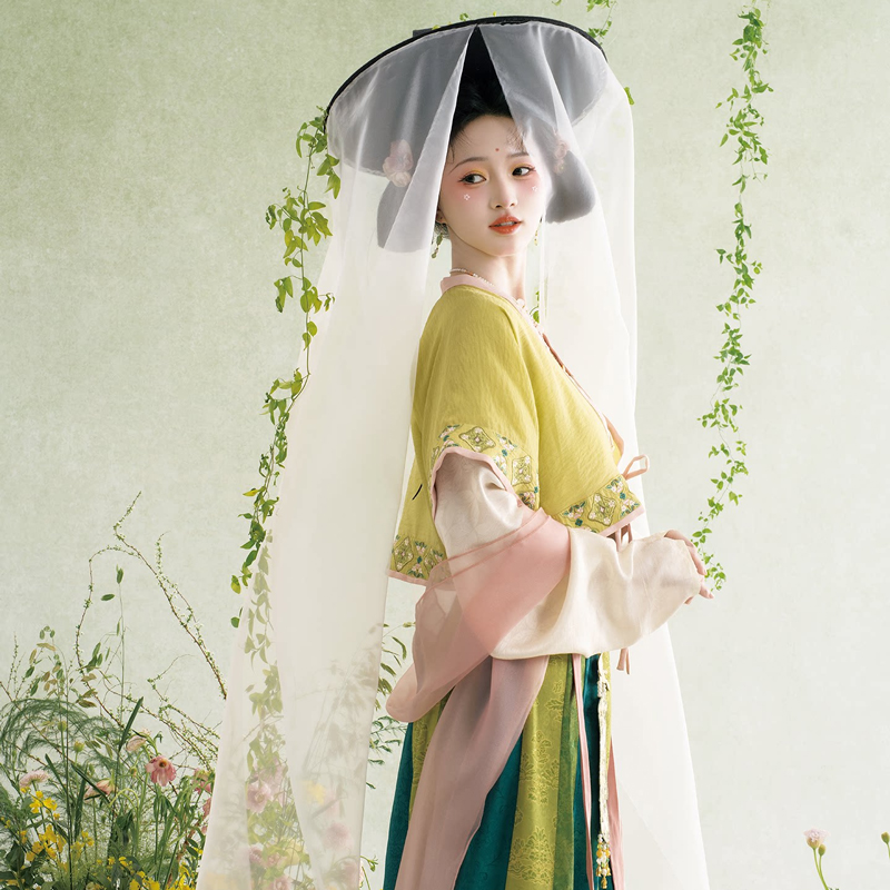 Traditional-Tang-Dynasty-Hanfu-Set-Everyday-Spring-Women-Attire-3 Traditional Tang Dynasty Hanfu Set Everyday Spring Women Attire