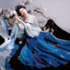 Traditional-Tang-Dynasty-Women-Hanfu-in-the-Fa-Men-Si-Style-Blue-Color-Scheme-3 Traditional Tang Dynasty Women Hanfu in the Fa Men Si Style Blue Color Scheme