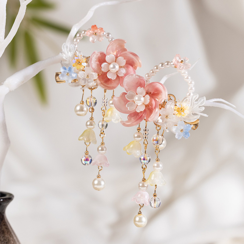 Women-Hanfu-Hairpin-with-Vintage-Lily-of-the-Valley-Flower-and-Tassel-Accents-4 Women Hanfu Hairpin with Vintage Lily-of-the-Valley Flower and Tassel Accents