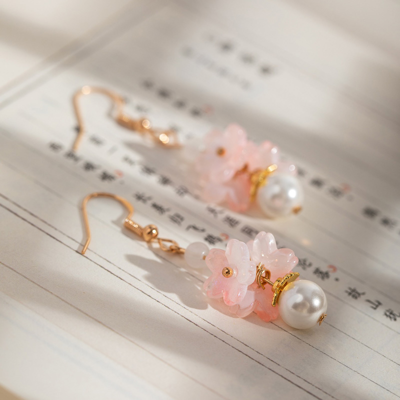 Women-Hanfu-Style-Osmanthus-Tassel-Earrings-Vintage-Accessories-2 Women Hanfu-Style Osmanthus Tassel Earrings Vintage Accessories