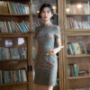 Women-Short-Qipao-Summer-Short-Sleeve-Casual-Dress-4 Women Short Qipao Summer Short-Sleeve Casual Dress