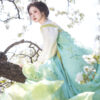 Women-Spring-Green-Tang-Dynasty-Qixiong-Shanqun-Hanfu-Set-4 Women Spring Green Tang Dynasty Qixiong Shanqun Hanfu Set