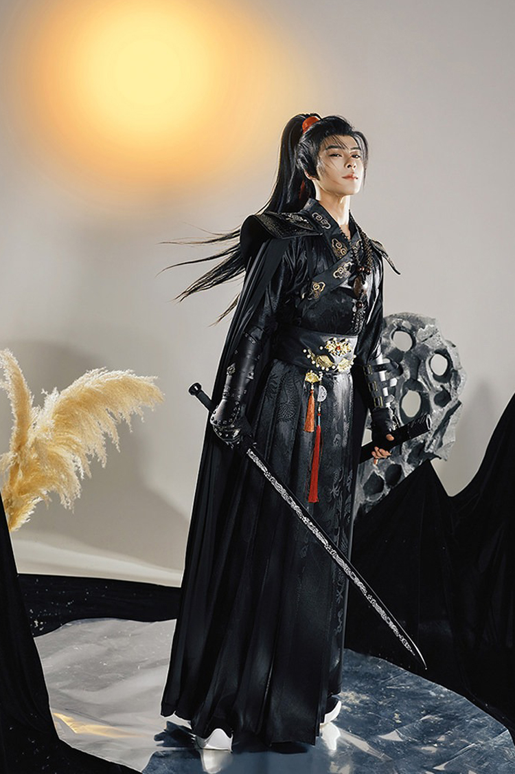 Black Wuxia Hanfu Cosplay Men Xianxia-Style Costume Set