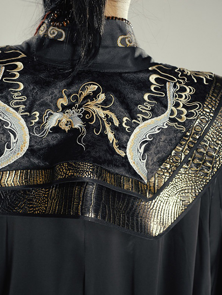 Black Wuxia Hanfu Cosplay Men Xianxia-Style Costume Set