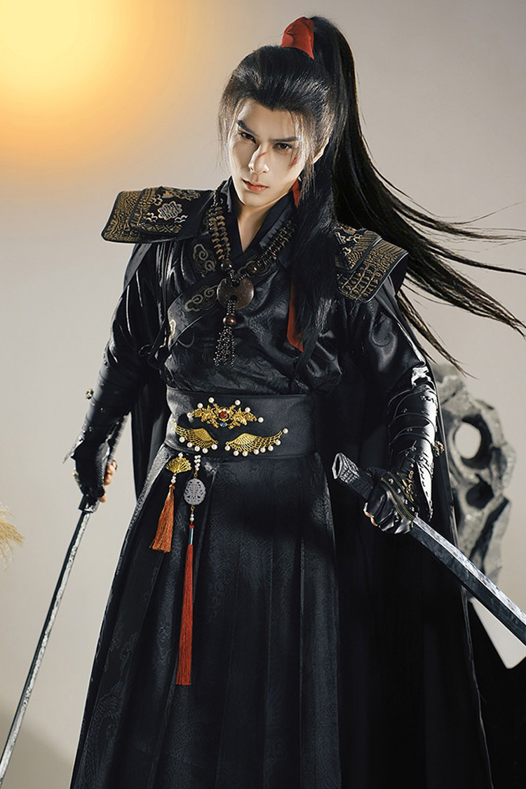 Black Wuxia Hanfu Cosplay Men Xianxia-Style Costume Set