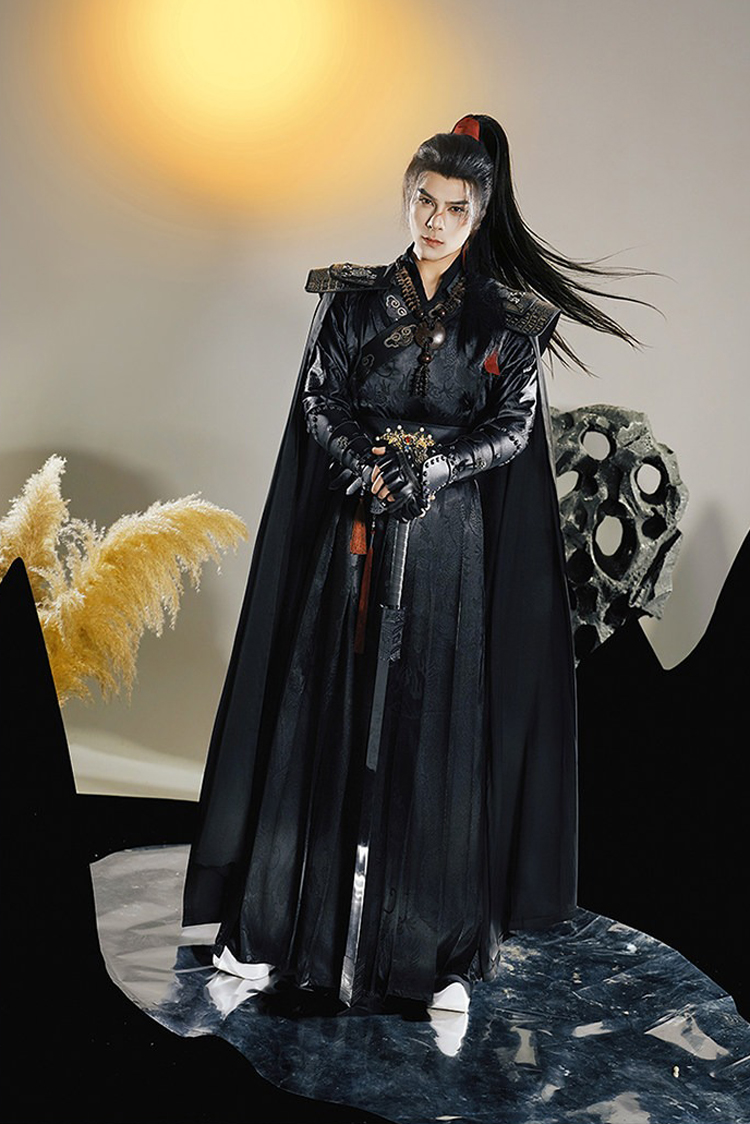 Black Wuxia Hanfu Cosplay Men Xianxia-Style Costume Set