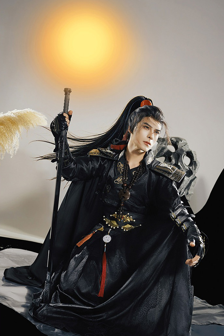 Black Wuxia Hanfu Cosplay Men Xianxia-Style Costume Set