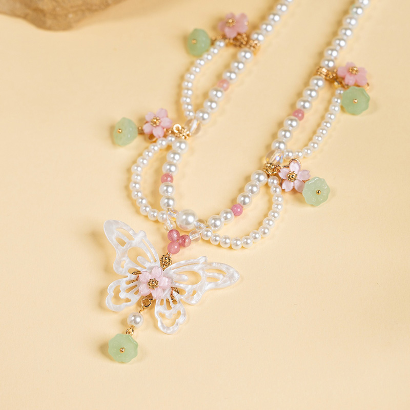 Classic-Pearl-Necklace-Hanfu-Yingluo-Butterfly-Accessory-1 Classic Pearl Necklace Hanfu Yingluo Butterfly Accessory
