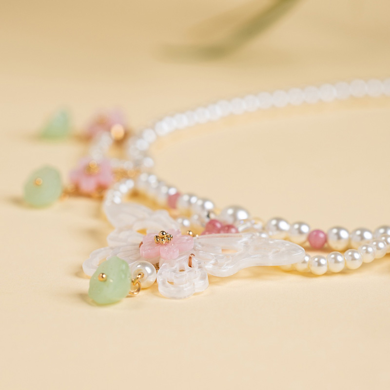 Classic-Pearl-Necklace-Hanfu-Yingluo-Butterfly-Accessory-4 Classic Pearl Necklace Hanfu Yingluo Butterfly Accessory