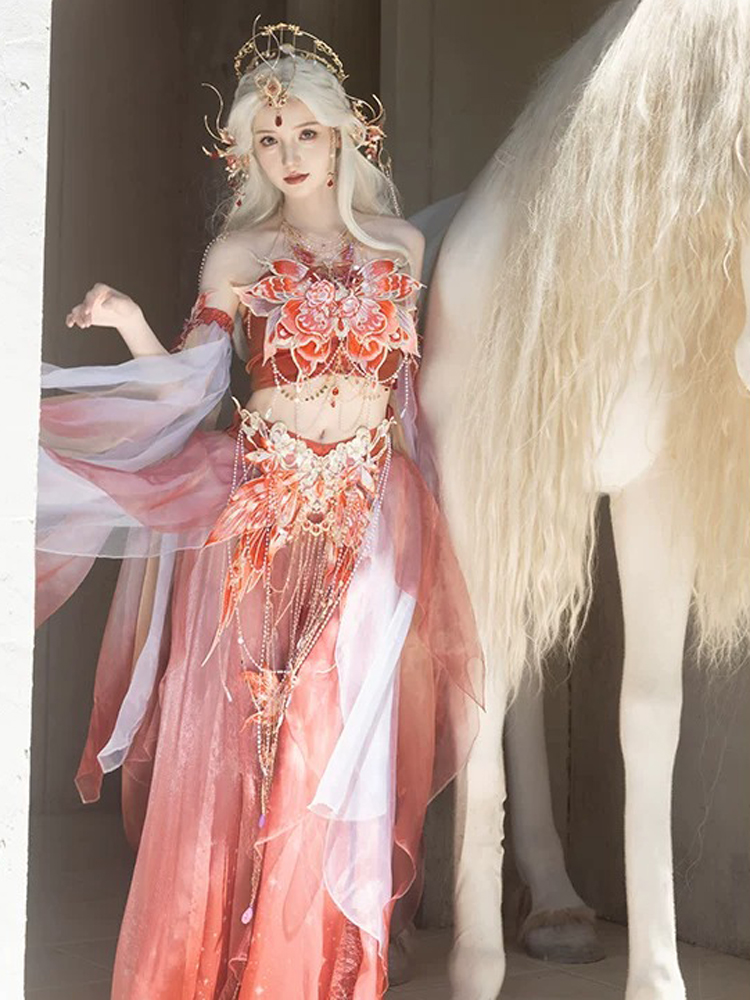 Dunhuang-style Hanfu Set Western Regions-inspired Attire Butterfly-themed Clothing