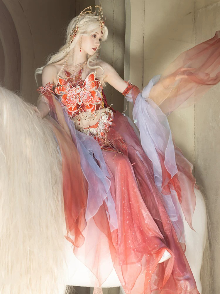 Dunhuang-style Hanfu Set Western Regions-inspired Attire Butterfly-themed Clothing