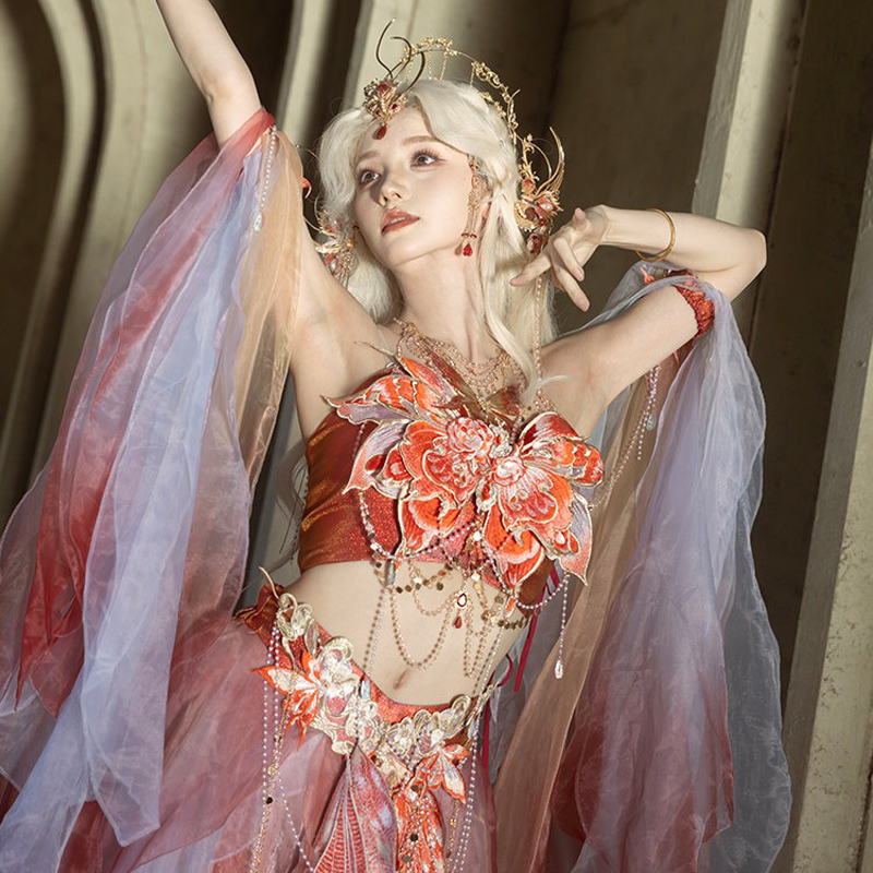 Dunhuang-style-Hanfu-Set-Western-Regions-inspired-Attire-Butterfly-themed-Clothing-4 Dunhuang-style Hanfu Set Western Regions-inspired Attire Butterfly-themed Clothing