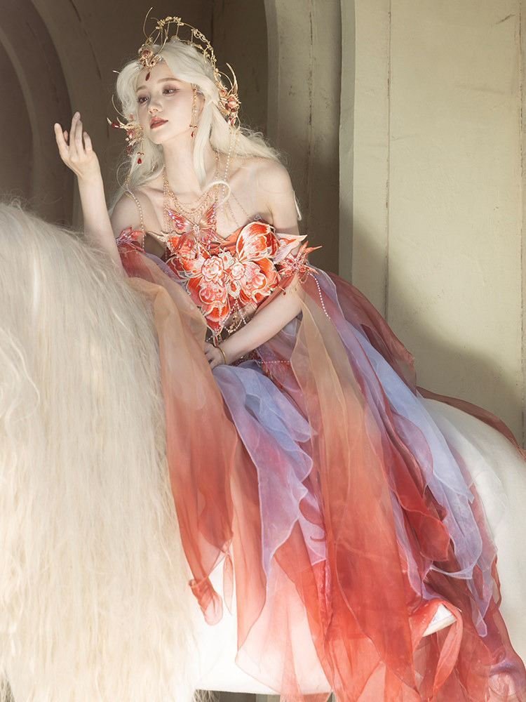 Dunhuang-style Hanfu Set Western Regions-inspired Attire Butterfly-themed Clothing
