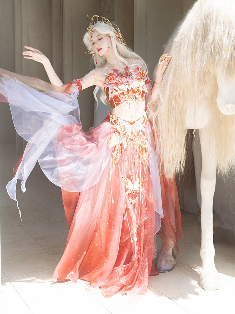 Dunhuang-style Hanfu Set Western Regions-inspired Attire Butterfly-themed Clothing