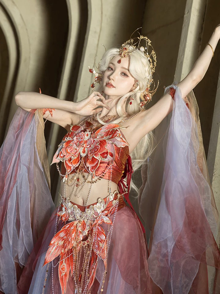 Dunhuang-style Hanfu Set Western Regions-inspired Attire Butterfly-themed Clothing