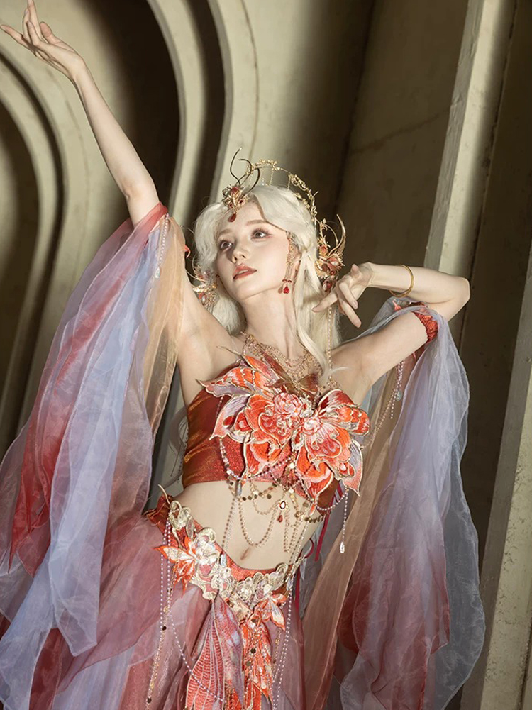 Dunhuang-style Hanfu Set Western Regions-inspired Attire Butterfly-themed Clothing