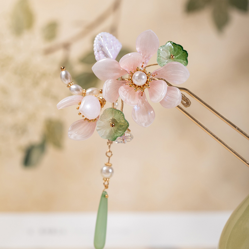 Hanfu-Hair-Accessory-Pink-Lotus-Flower-for-Summer-Outfits-1 Hanfu Hair Accessory Pink Lotus Flower for Summer Outfits