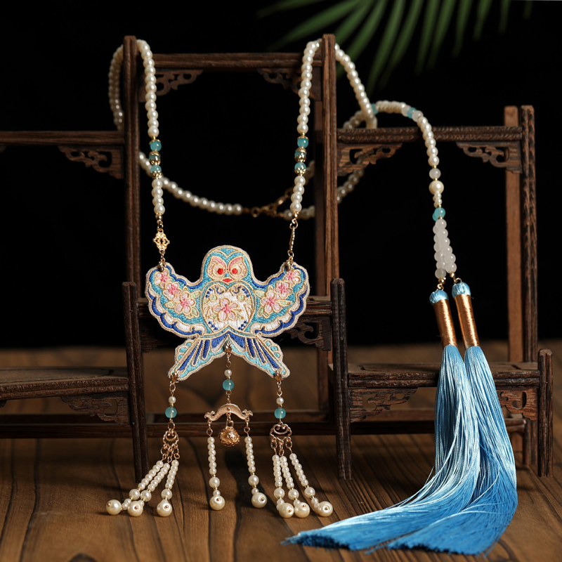 Hanfu-Mamian-Qun-Yingluo-Accessories-Long-Necklace-Cheongsam-Ornaments-1 Hanfu Mamian Qun Yingluo Accessories Long Necklace Cheongsam Ornaments