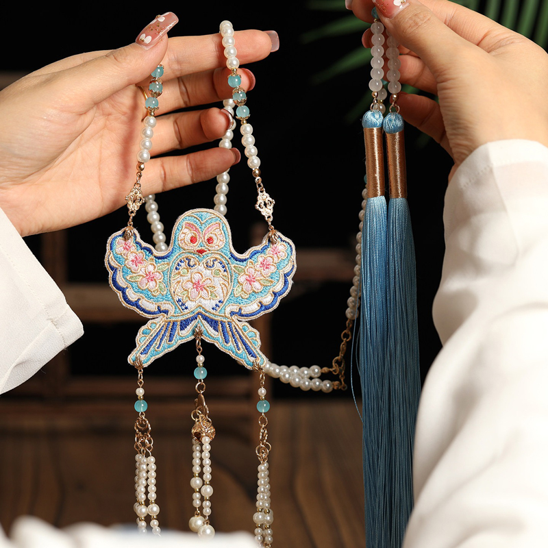 Hanfu-Mamian-Qun-Yingluo-Accessories-Long-Necklace-Cheongsam-Ornaments-2 Hanfu Mamian Qun Yingluo Accessories Long Necklace Cheongsam Ornaments
