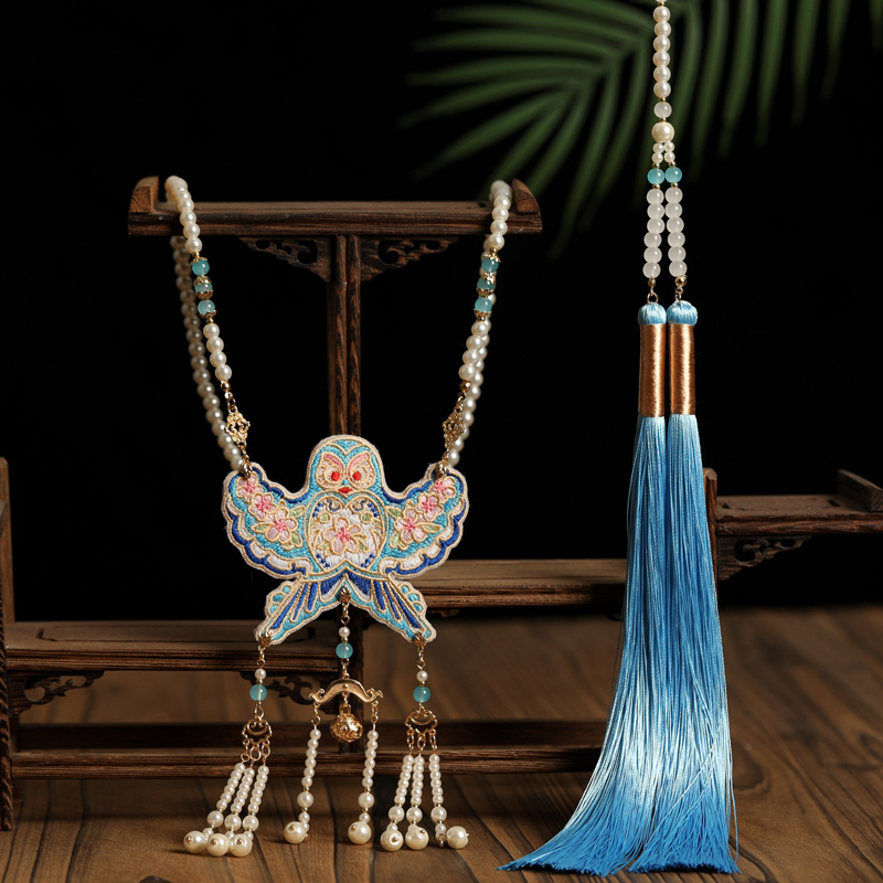 Hanfu-Mamian-Qun-Yingluo-Accessories-Long-Necklace-Cheongsam-Ornaments-3 Hanfu Mamian Qun Yingluo Accessories Long Necklace Cheongsam Ornaments