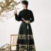 Men-Casual-Hanfu-Ming-Dynasty-Style-Mamian-Skirt-Modern-Stand-Collar-Shirt-2 Men Casual Hanfu Ming Dynasty Style Mamian Skirt Modern Stand Collar Shirt