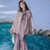 Spring-Women-Fishtail-Skirt-Feminine-Style-Purple-Dress-2 Spring Women Fishtail Skirt Feminine Style Purple Dress