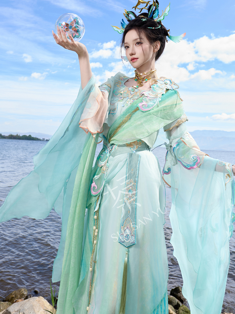 Summer Women Casual Tang Dynasty Hanfu Set Daji-Style Cosplay
