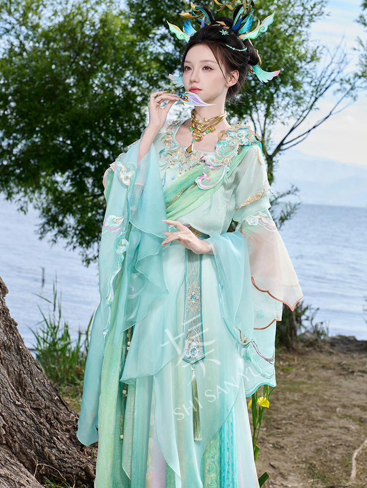 Summer Women Casual Tang Dynasty Hanfu Set Daji-Style Cosplay