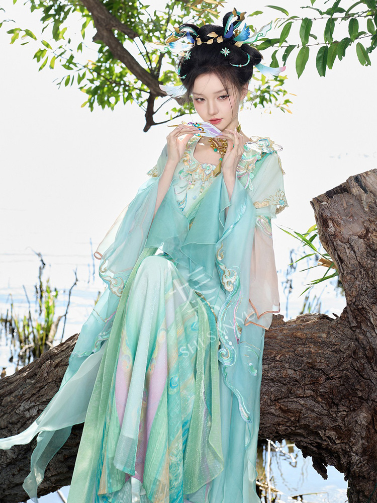Summer Women Casual Tang Dynasty Hanfu Set Daji-Style Cosplay