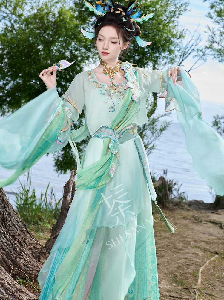 Summer Women Casual Tang Dynasty Hanfu Set Daji-Style Cosplay
