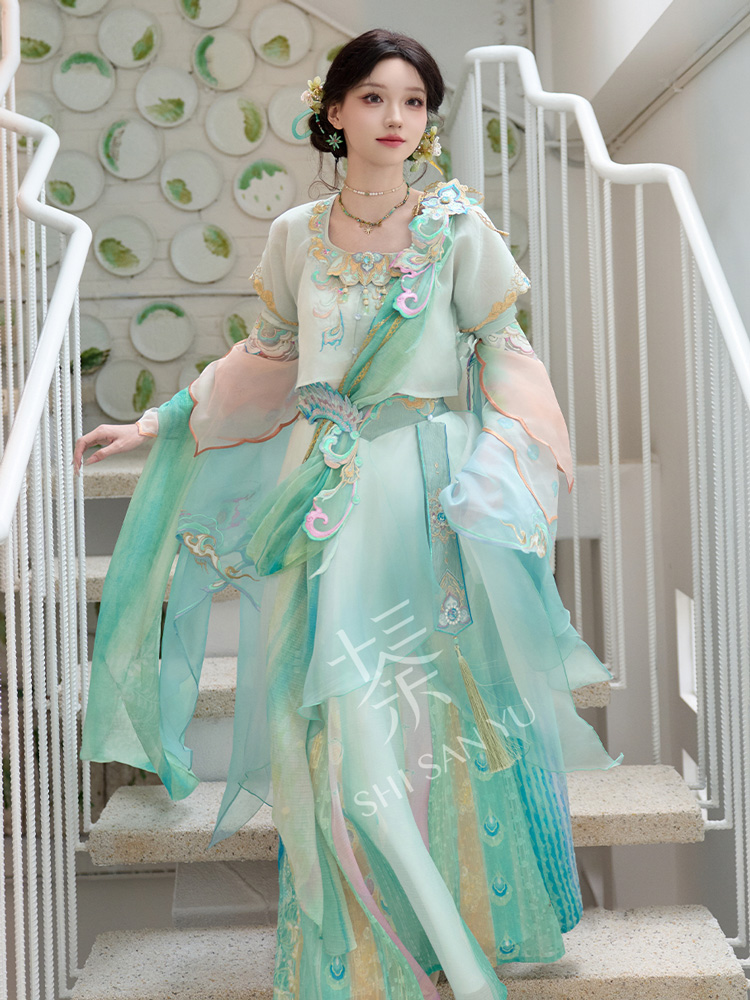 Summer Women Casual Tang Dynasty Hanfu Set Daji-Style Cosplay