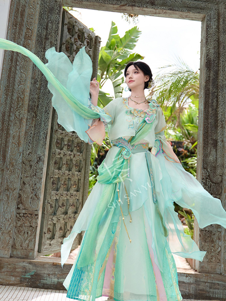 Summer Women Casual Tang Dynasty Hanfu Set Daji-Style Cosplay