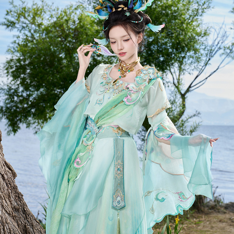 Summer-Women-Casual-Tang-Dynasty-Hanfu-Set-Daji-Style-Cosplay-2 Summer Women Casual Tang Dynasty Hanfu Set Daji-Style Cosplay