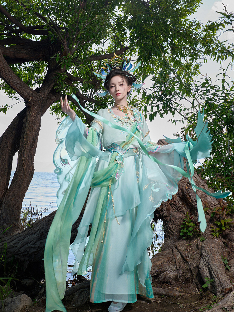 Summer Women Casual Tang Dynasty Hanfu Set Daji-Style Cosplay