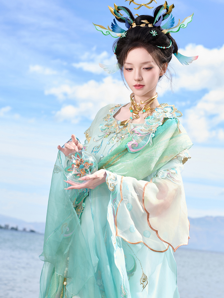 Summer Women Casual Tang Dynasty Hanfu Set Daji-Style Cosplay