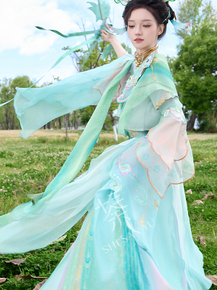 Summer Women Casual Tang Dynasty Hanfu Set Daji-Style Cosplay