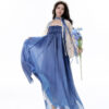Summer-Women-Long-Dress-Blue-Casual-Hanfu-Set-1 Qing Wa Liu Guang (青瓦流光)