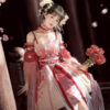 Summer-Women-Pink-Dress-Elegant-Set-with-Hanfu-Elements-2 Summer Women Pink Dress Elegant Set with Hanfu Elements