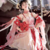 Summer-Women-Pink-Dress-Elegant-Set-with-Hanfu-Elements-4 Summer Women Pink Dress Elegant Set with Hanfu Elements