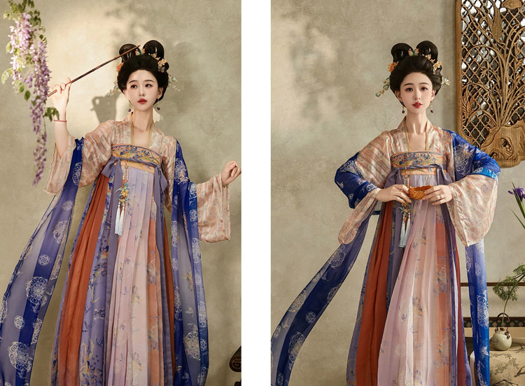 Tang Dynasty Women Qixiong Shanqun Ethereal Dunhuang Style