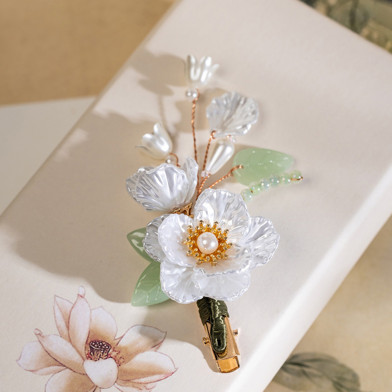 Women-Classic-Camellia-Hair-Clips-Cute-and-Fresh-Style-2 Women Classic Camellia Hair Clips Cute and Fresh Style