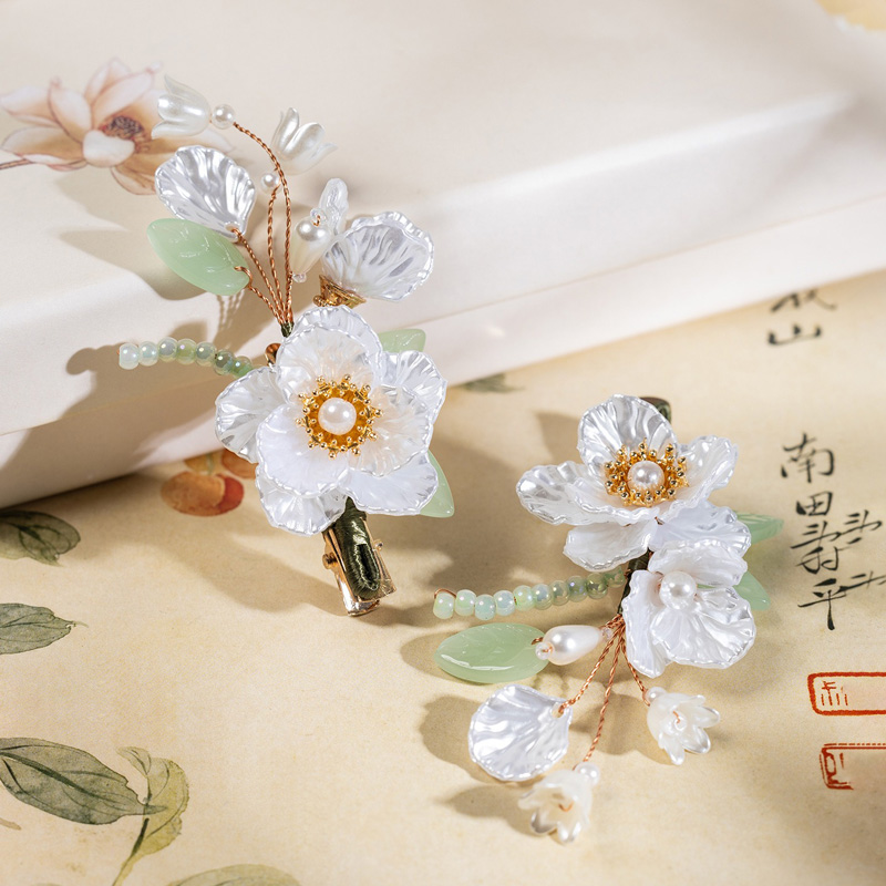 Women-Classic-Camellia-Hair-Clips-Cute-and-Fresh-Style-3 Women Classic Camellia Hair Clips Cute and Fresh Style