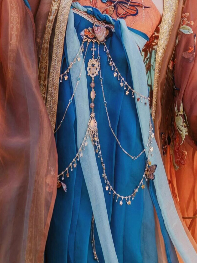 Women Elegant Tang Dynasty Hanfu Set Hezi Qun Summer Set