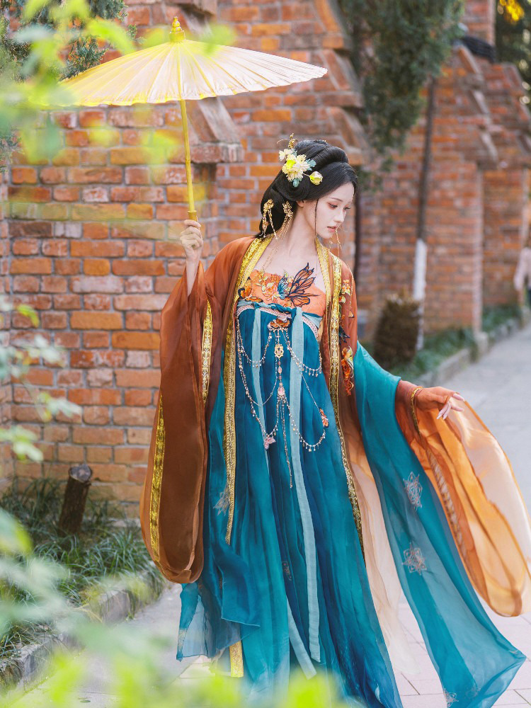 Women Elegant Tang Dynasty Hanfu Set Hezi Qun Summer Set