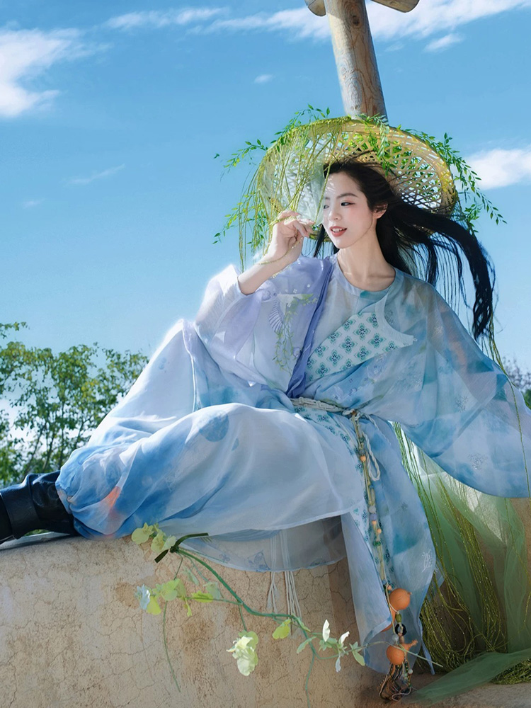 Women Hanfu Round-Neck Robe Tang Dynasty-Style Casual Wear