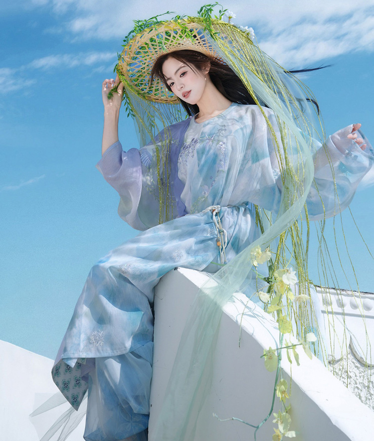 Women Hanfu Round-Neck Robe Tang Dynasty-Style Casual Wear