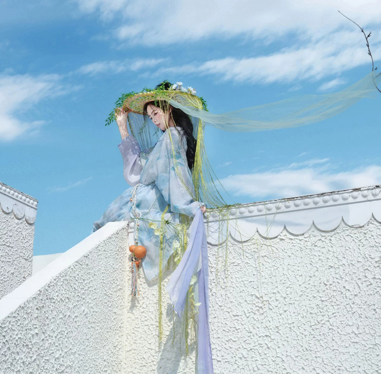Women Hanfu Round-Neck Robe Tang Dynasty-Style Casual Wear