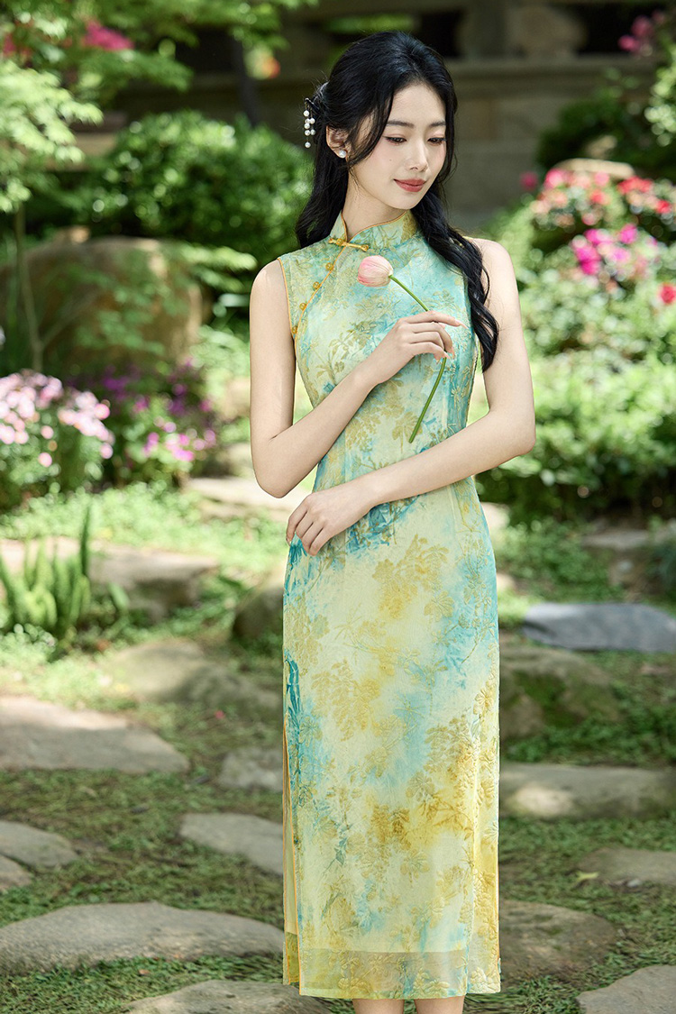 Women New Summer Qipao Daily Sleeveless Casual Dress