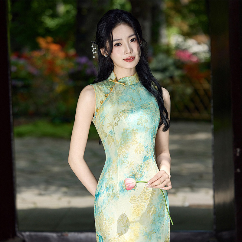 Women-New-Summer-Qipao-Daily-Sleeveless-Casual-Dress-2 Women New Summer Qipao Daily Sleeveless Casual Dress